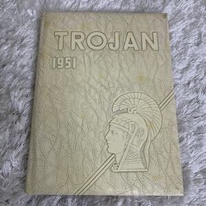 Worthington Minnesota Trojans 1951 Year Book Cream Leather